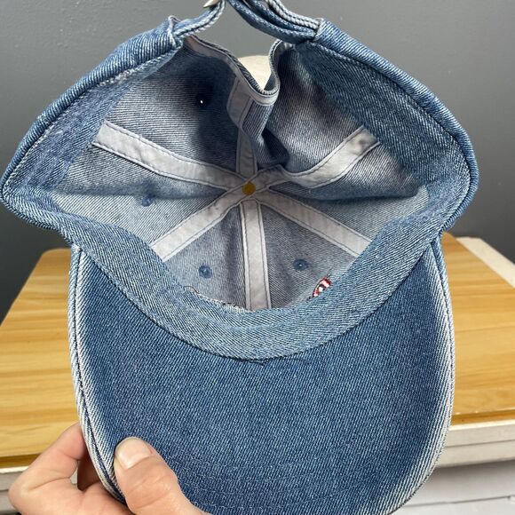 RFD-TV Denim Baseball Cap Unisex Adjustable Blue Embroidered Logo Hat Outdoor - Picture 7 of 7